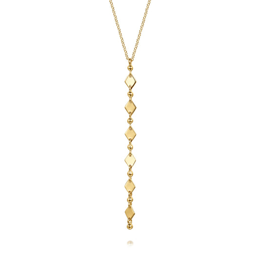 14K Yellow Plain Gold Vertical Bar Necklace — Gabriel & Co. NK7673Y4JJJ