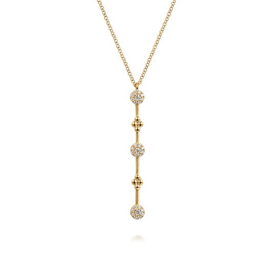 14K Yellow Gold Bujukan Diamond Bar Necklace — Gabriel & Co. NK7697Y45JJ