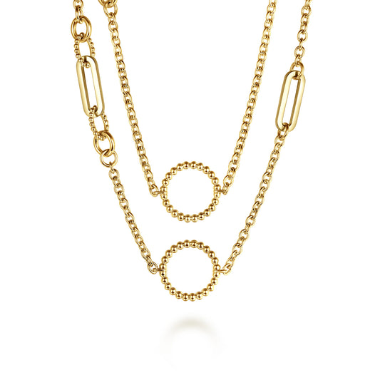 14K Yellow Gold Bujukan Transformable Layered Necklace — Gabriel & Co. NK7716-60Y4JJJ
