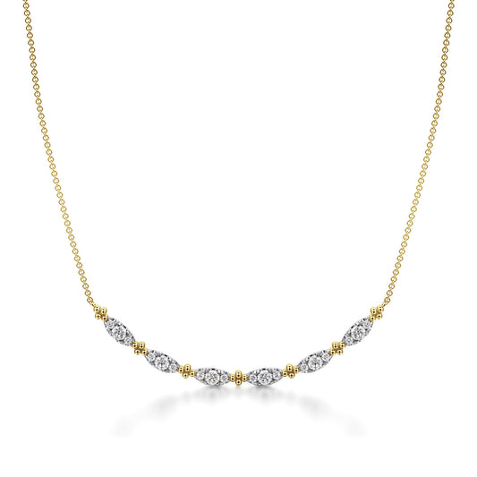 14K Yellow Gold Curved Bujukan Bar Diamond Necklace — Gabriel & Co. NK7745Y45JJ