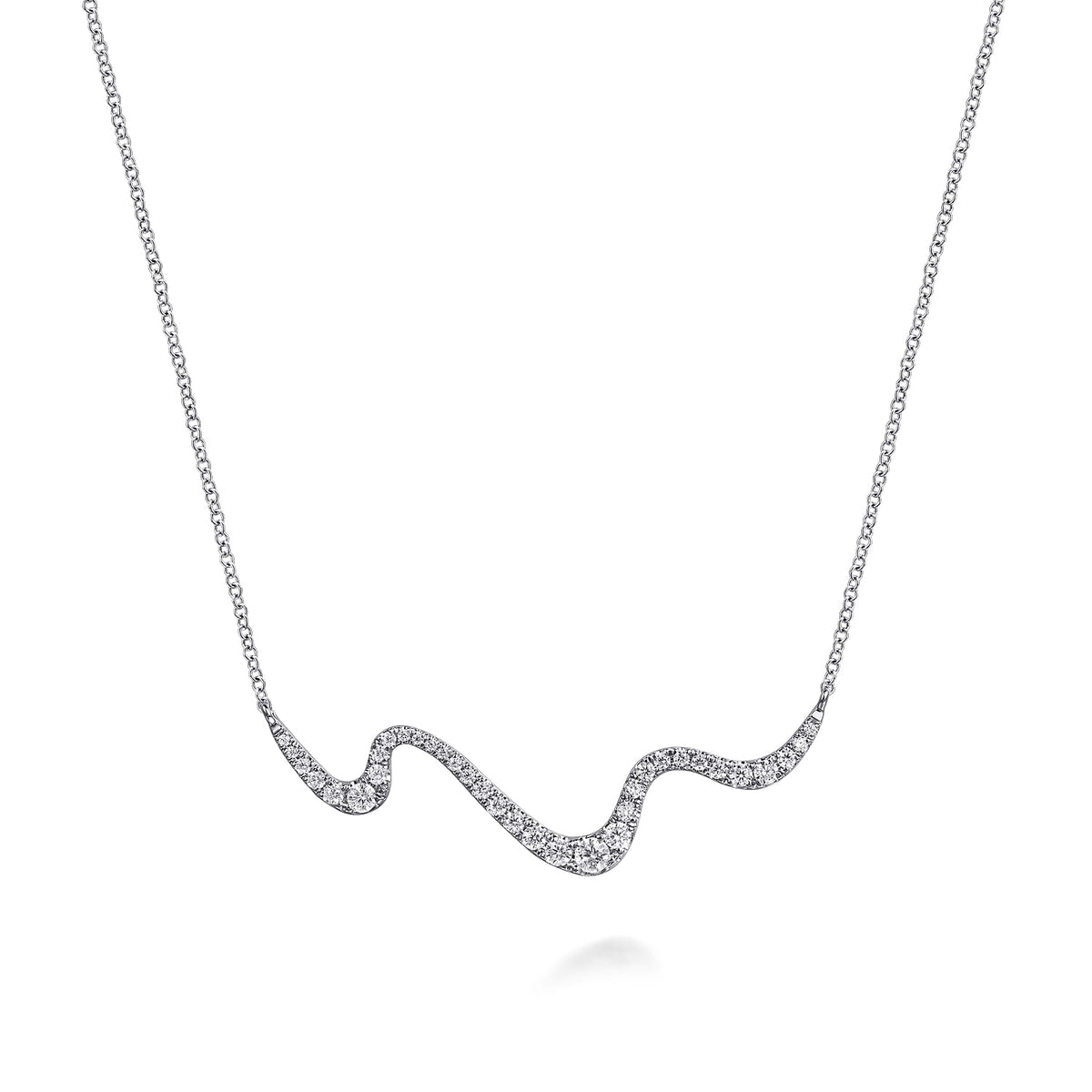 Bar Necklace 14K White Gold Diamond 0.5ct — Gabriel & Co. NK7765W45JJ