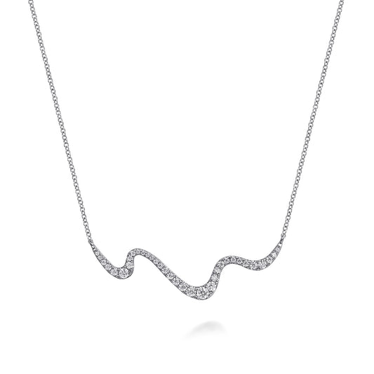Bar Necklace 14K White Gold Diamond 0.5ct — Gabriel & Co. NK7765W45JJ