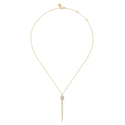 14K Yellow Gold Graduating Diamond Pendant Drop Necklace — Gabriel & Co. NK7774Y45JJ
