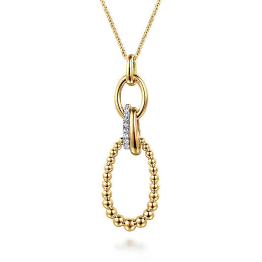 14K Yellow Gold Bujukan Diamond Link Pendant Necklace — Gabriel & Co. NK7780-20Y45JJ