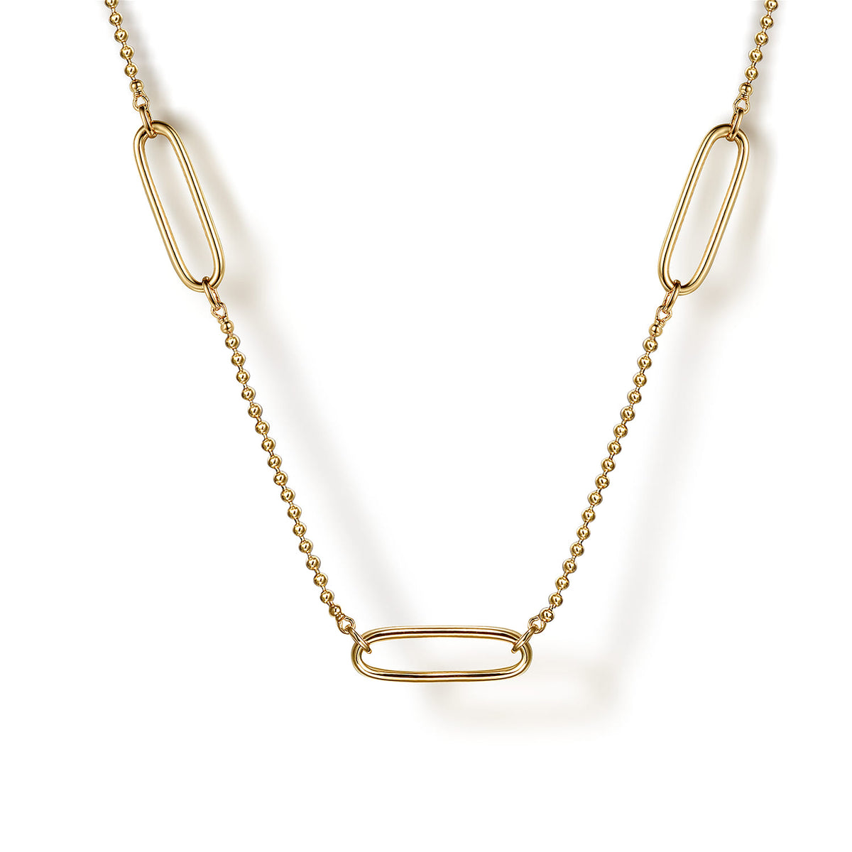 Layered Necklace Station 14K Yellow Gold Bujukan — Gabriel & Co. NK7804Y4JJJ