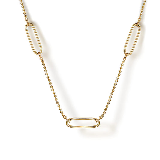 Layered Necklace Station 14K Yellow Gold Bujukan — Gabriel & Co. NK7804Y4JJJ