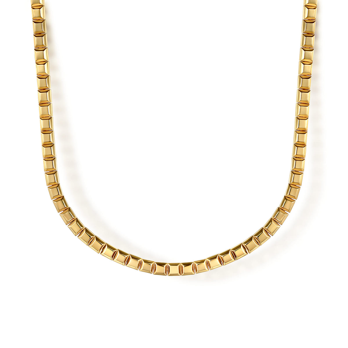 14K Yellow Plain Gold Tennis Necklace — Gabriel & Co. NK7837Y4JJJ