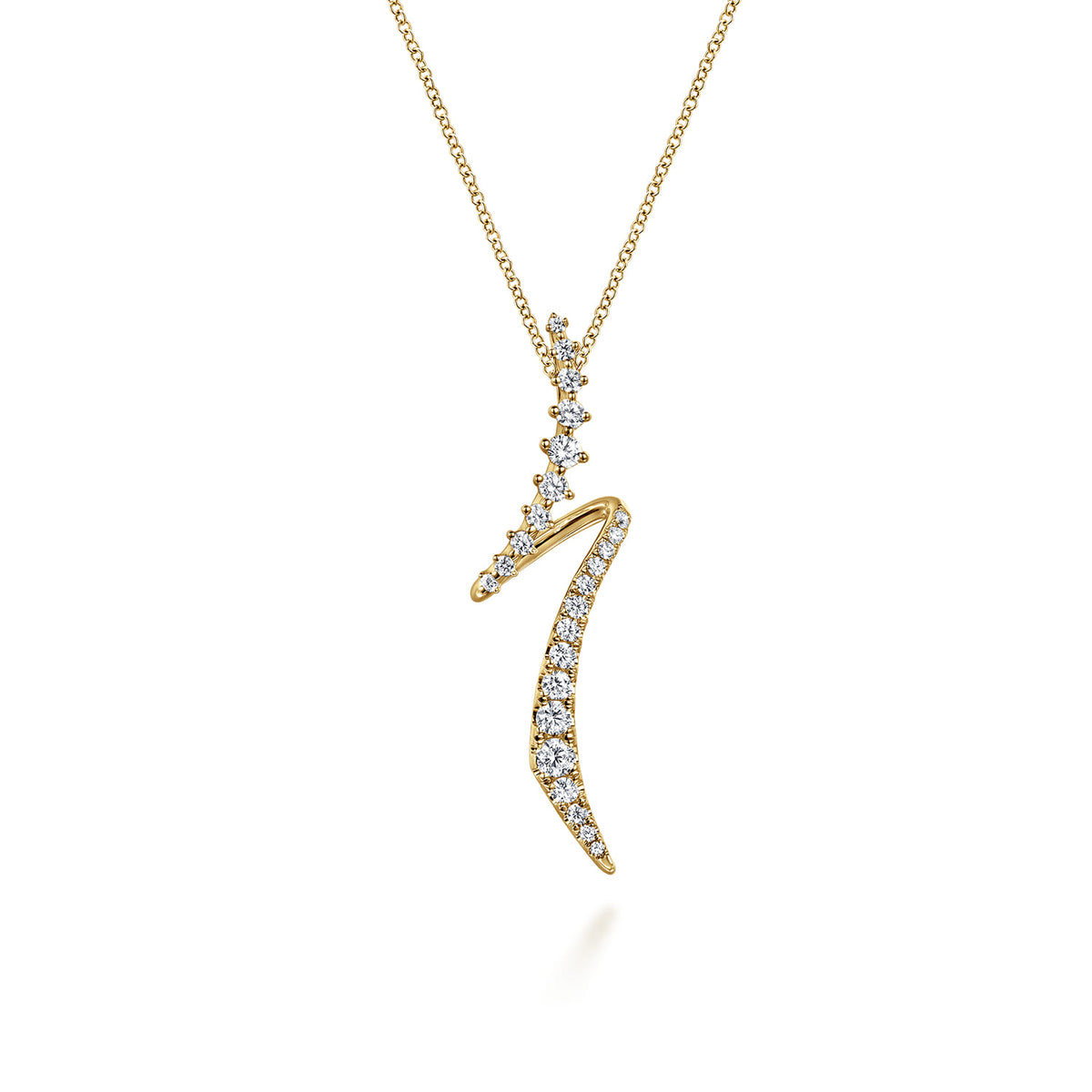 14K Yellow Gold Graduating Diamond Bypass Pendant Necklace — Gabriel & Co. NK7845Y45JJ