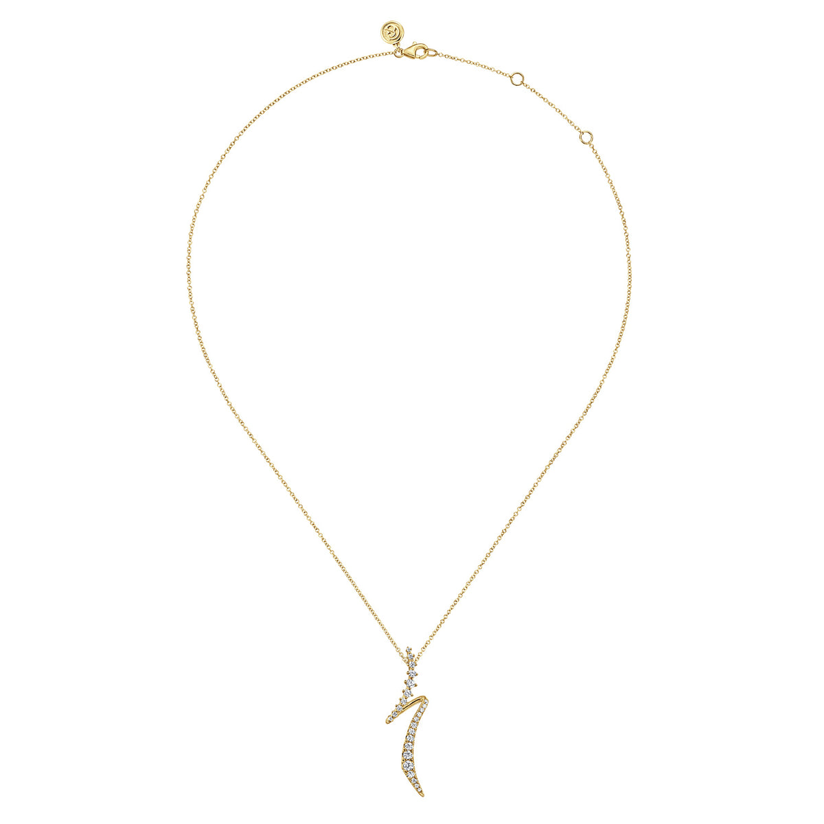 14K Yellow Gold Graduating Diamond Bypass Pendant Necklace — Gabriel & Co. NK7845Y45JJ
