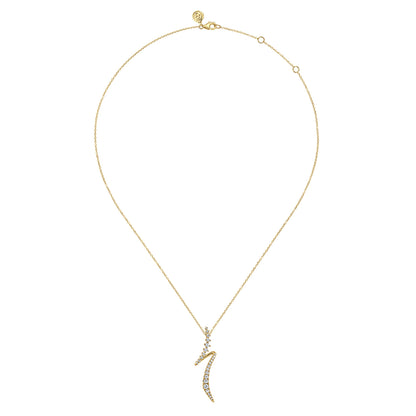 14K Yellow Gold Graduating Diamond Bypass Pendant Necklace — Gabriel & Co. NK7845Y45JJ