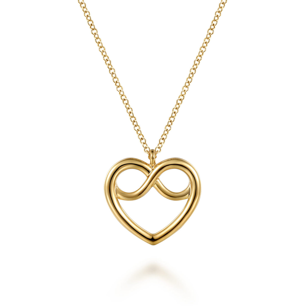 14K Yellow Plain Gold Infinity Heart Pendant Necklace — Gabriel & Co. NK7901Y4JJJ
