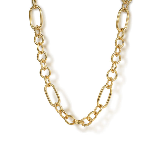 14K Yellow Plain Gold Bujukan Link Chain Necklace — Gabriel & Co. NK7953-50Y4JJJ
