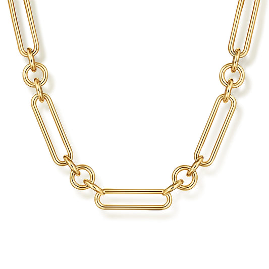14K Yellow Gold Hollow Tube Link Chain Necklace — Gabriel & Co. NK7978Y4JJJ