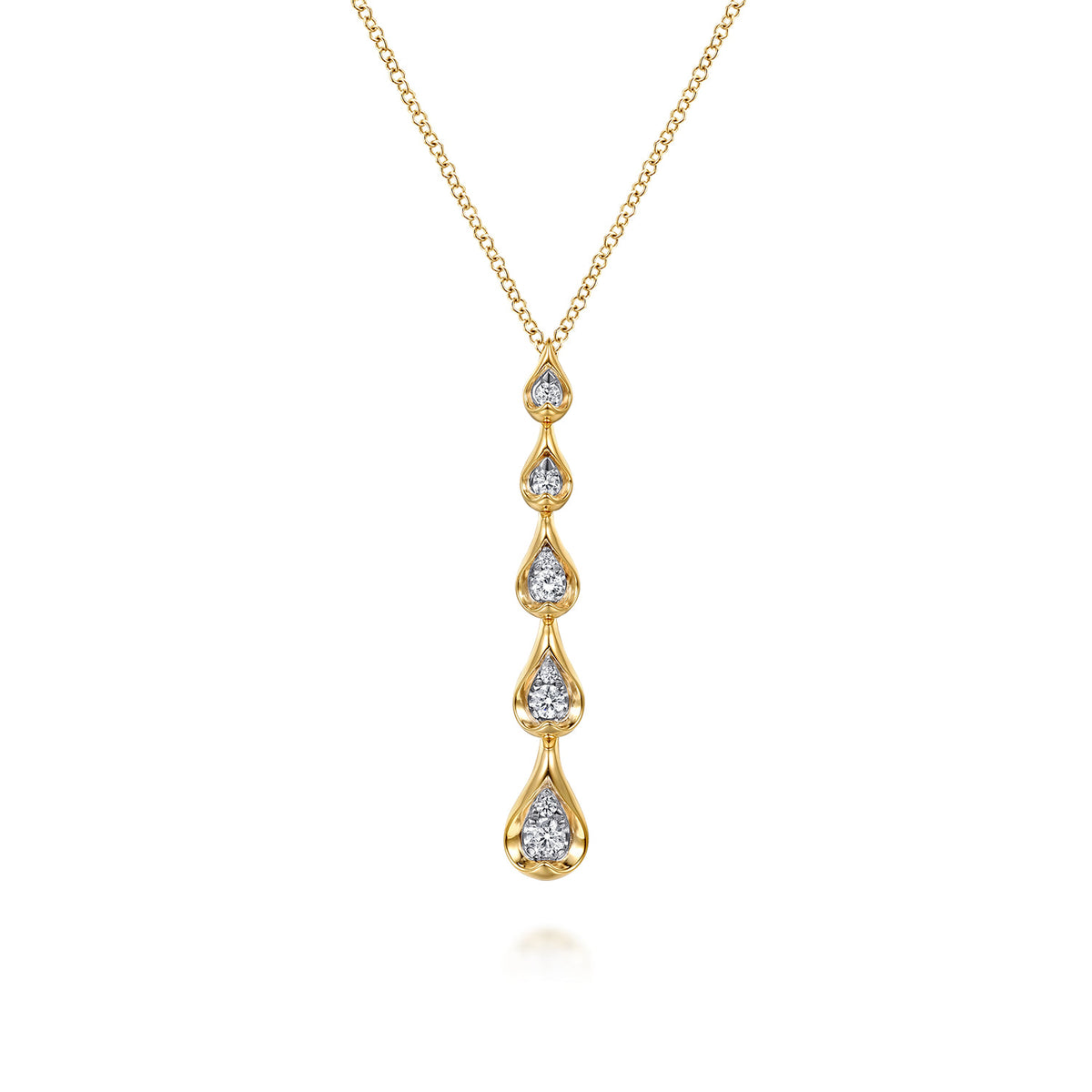 14K White & Yellow Gold Diamond Teardrop Necklace — Gabriel & Co. NK8020M45JJ