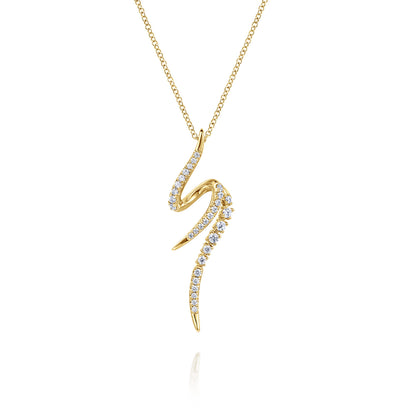 14K Yellow Gold Diamond Spike Bypass Drop Necklace — Gabriel & Co. NK8043Y45JJ