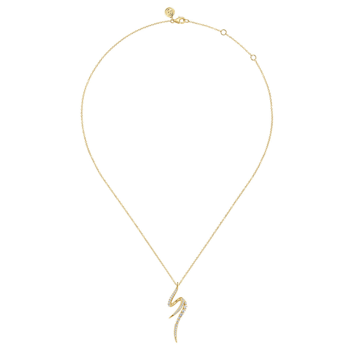14K Yellow Gold Diamond Spike Bypass Drop Necklace — Gabriel & Co. NK8043Y45JJ