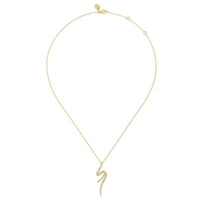 14K Yellow Gold Diamond Spike Bypass Drop Necklace — Gabriel & Co. NK8043Y45JJ