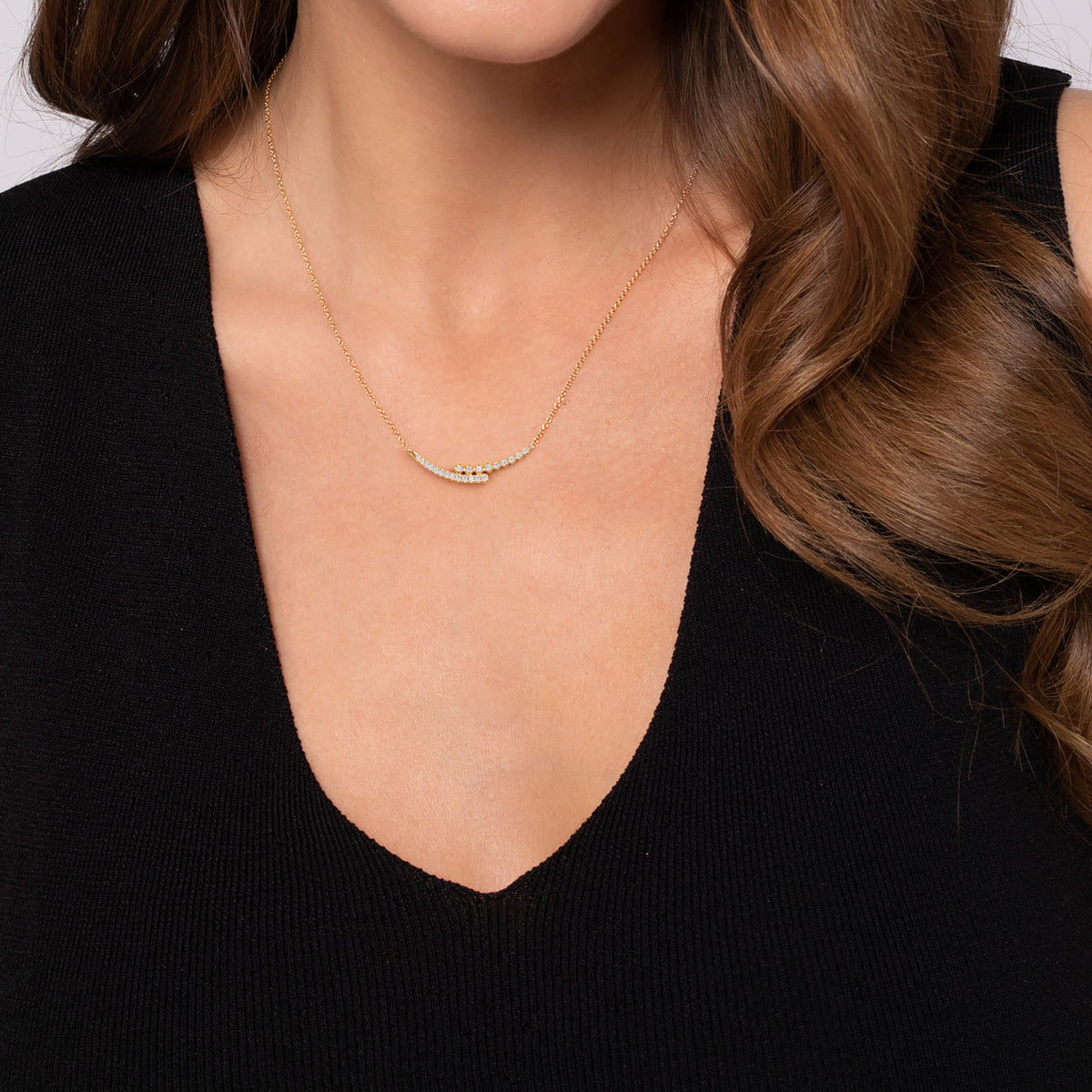 14K Yellow Gold Diamond Bypass Bar Necklace — Gabriel & Co. NK8059Y45JJ
