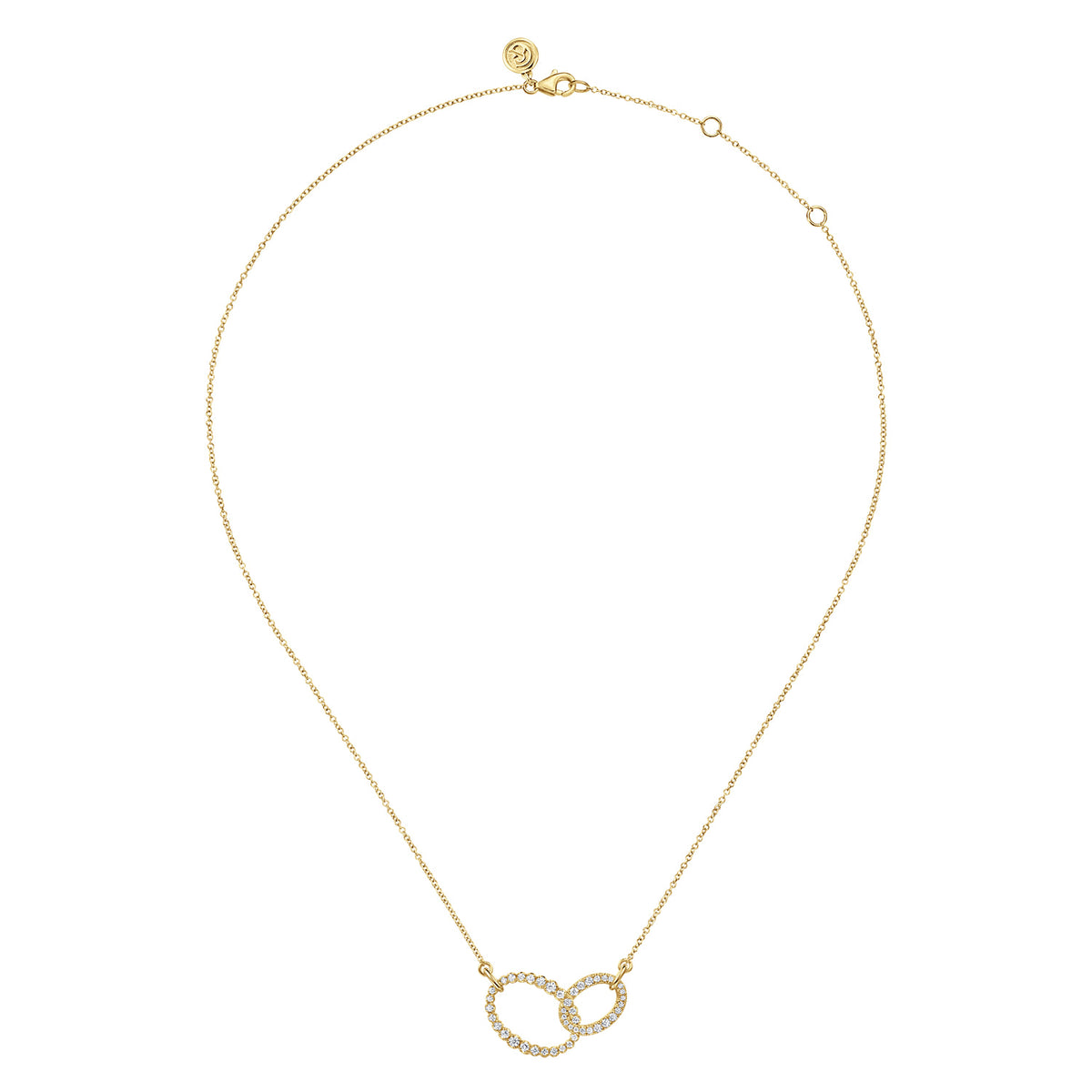 14K Yellow Gold Diamond Interlocking Oval Link Diamond Necklace — Gabriel & Co. NK8076Y45JJ