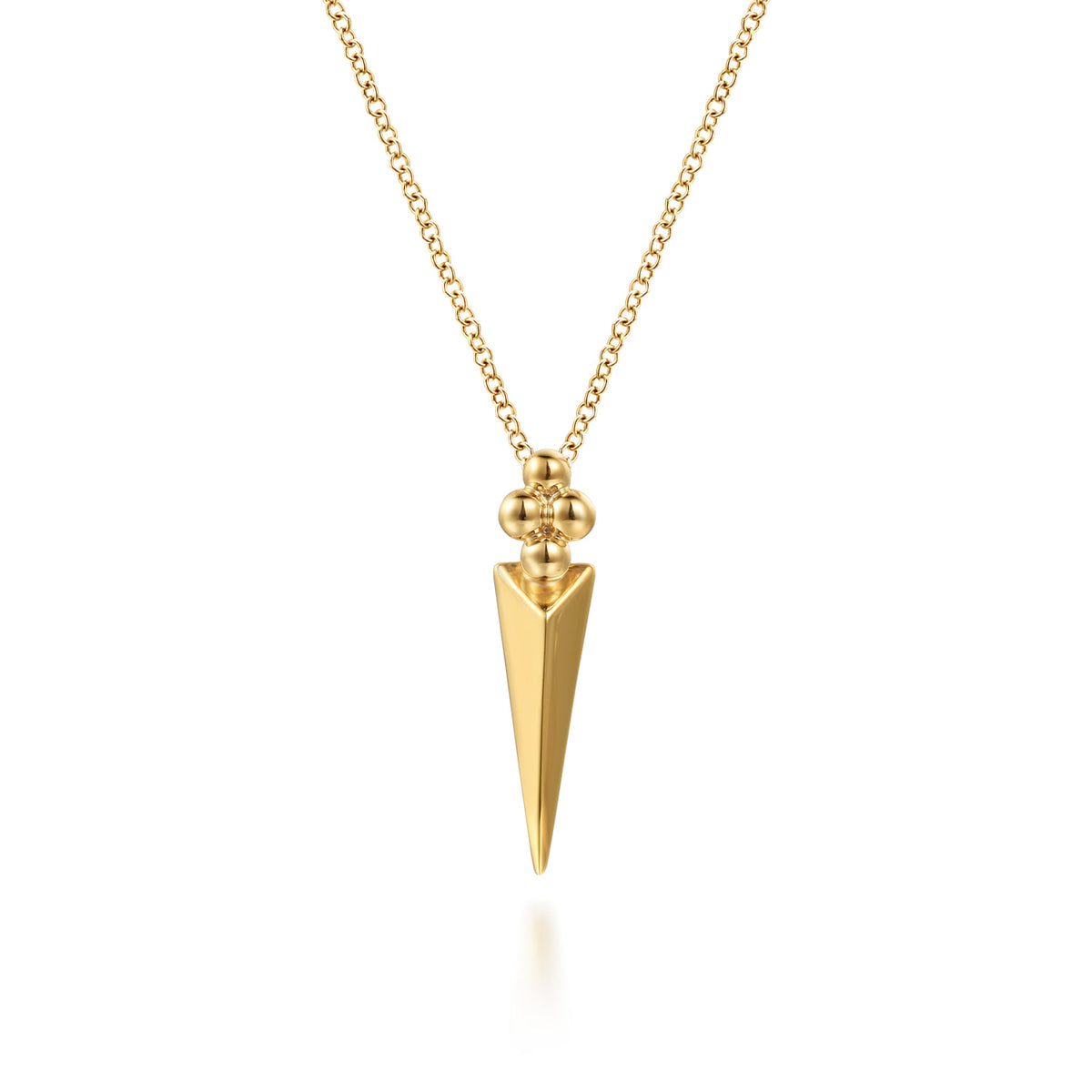 14K Yellow Gold Bujukan Clover and Triangle Pyramid Pendant Necklace — Gabriel & Co. NK8080Y4JJJ