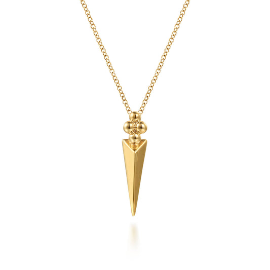 14K Yellow Gold Bujukan Clover and Triangle Pyramid Pendant Necklace — Gabriel & Co. NK8080Y4JJJ
