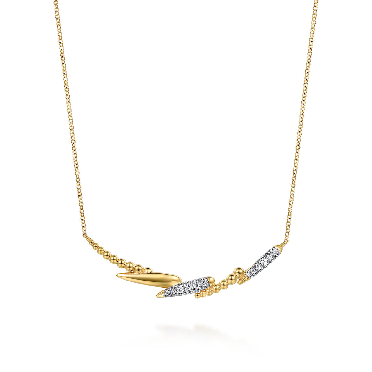 14K Yellow Gold Bujukan and Diamond Bar Necklace — Gabriel & Co. NK8083Y45JJ