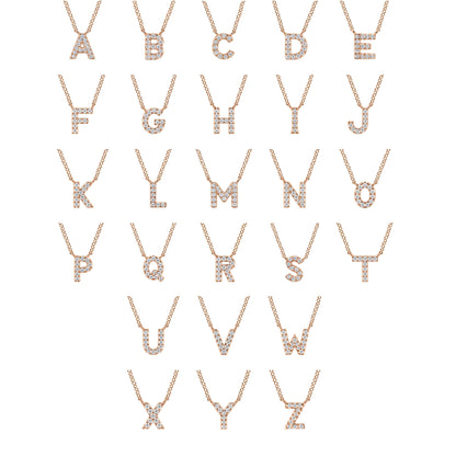 14K Pink Gold Diamond O Initial Pendant Necklace — Gabriel & Co. NK8132O-K45JJ