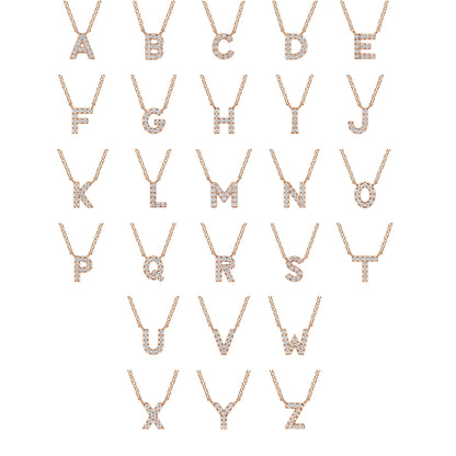 14K Pink Gold Diamond S Initial Pendant Necklace — Gabriel & Co. NK8132S-K45JJ