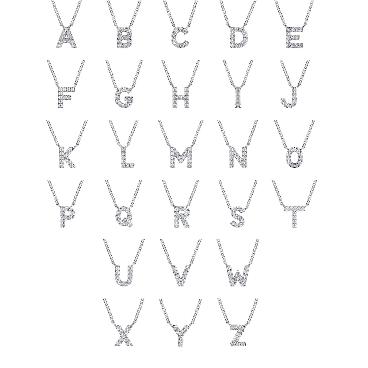 14K White Gold Diamond S Initial Pendant Necklace — Gabriel & Co. NK8132S-W45JJ