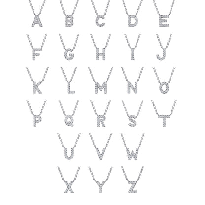 14K White Gold Diamond S Initial Pendant Necklace — Gabriel & Co. NK8132S-W45JJ