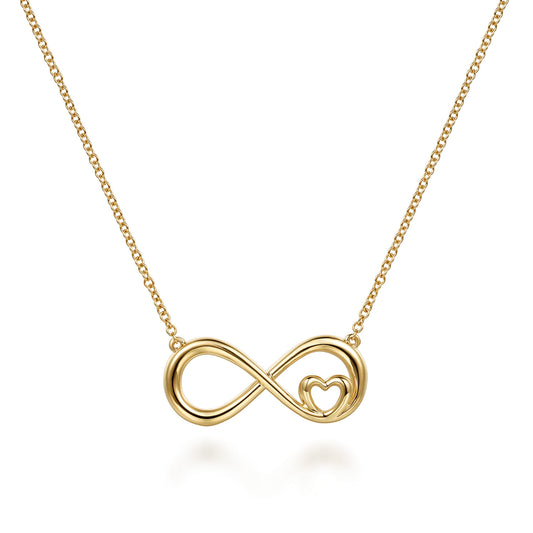 14K Yellow Gold Heart Infinity Necklace — Gabriel & Co. NK8142Y4JJJ