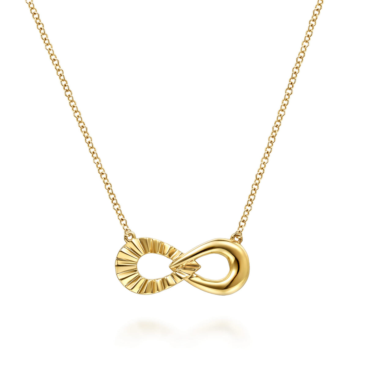 14K Yellow Gold Diamond Cut Infinity Necklace — Gabriel & Co. NK8144Y4JJJ
