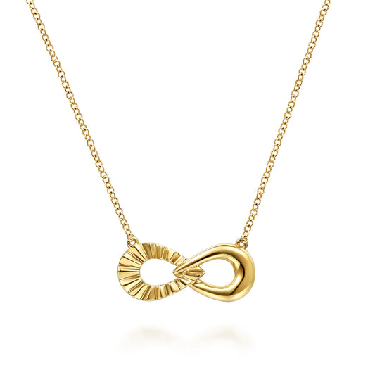 14K Yellow Gold Diamond Cut Infinity Necklace — Gabriel & Co. NK8144Y4JJJ