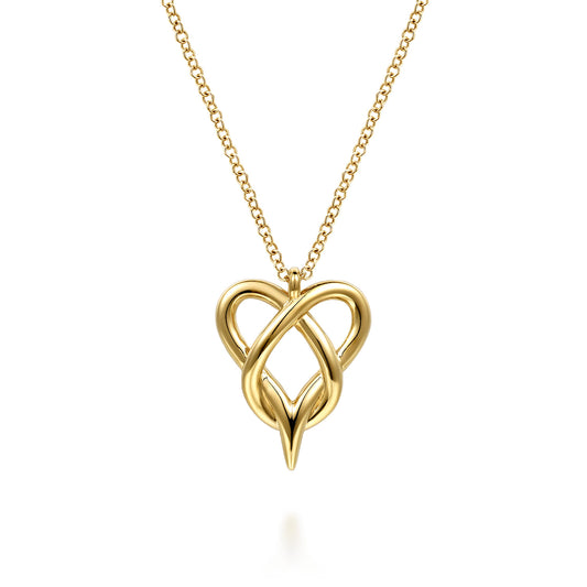 14K Yellow Gold Heart Infinity Pendant Necklace — Gabriel & Co. NK8149Y4JJJ