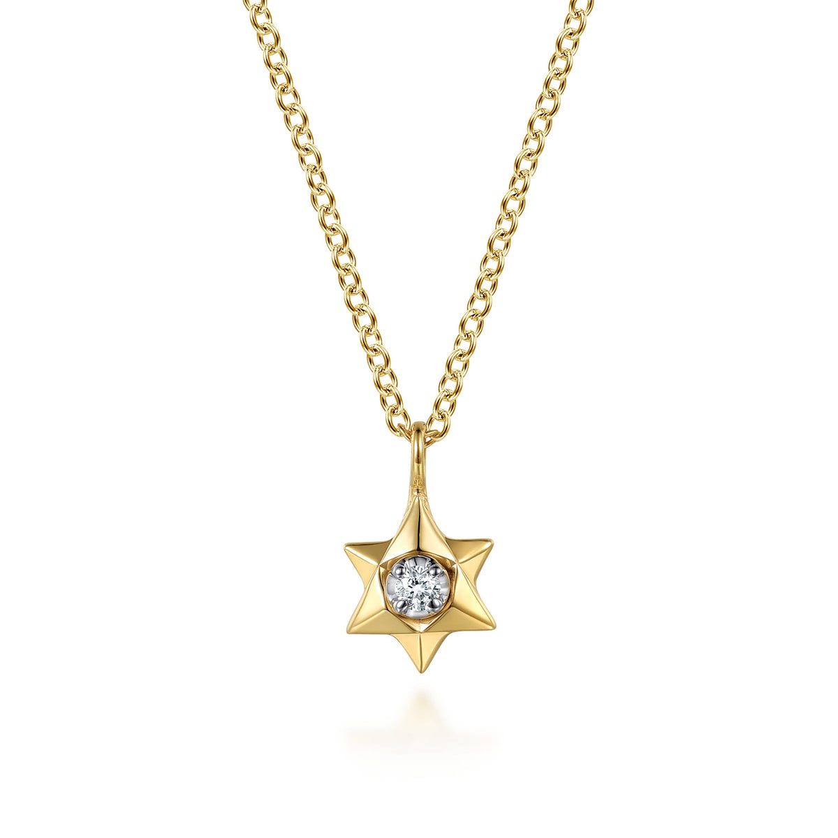 14K White&Yellow Gold Diamond Star of David Pendant Necklace — Gabriel & Co. NK8188M45JJ