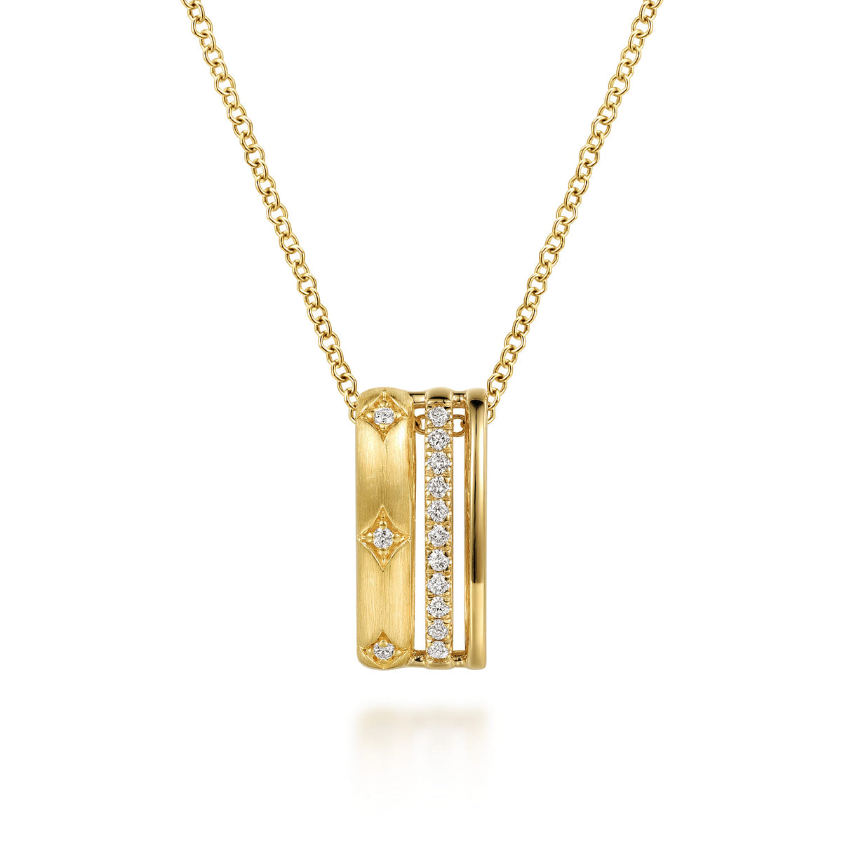 14K Yellow Gold Diamond Pendant Necklace — Gabriel & Co. NK8247Y45JJ
