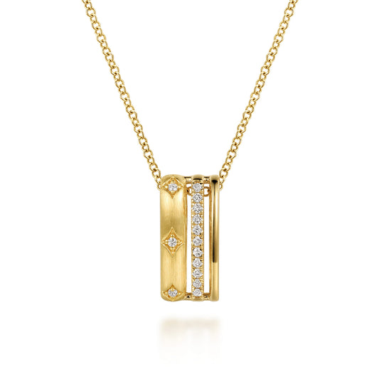 14K Yellow Gold Diamond Pendant Necklace — Gabriel & Co. NK8247Y45JJ