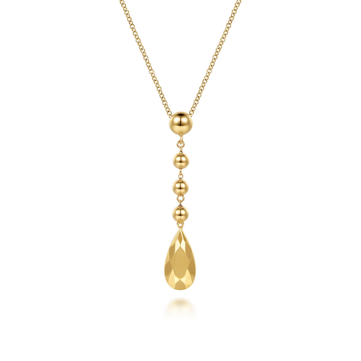 14K Yellow Gold Bujukan Beads Drop Necklace — Gabriel & Co. NK8268Y4JJJ