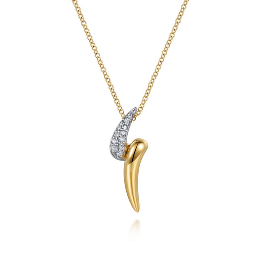 14K White&Yellow Gold Diamond Pave Bypass Pendant Necklace — Gabriel & Co. NK8278M45JJ