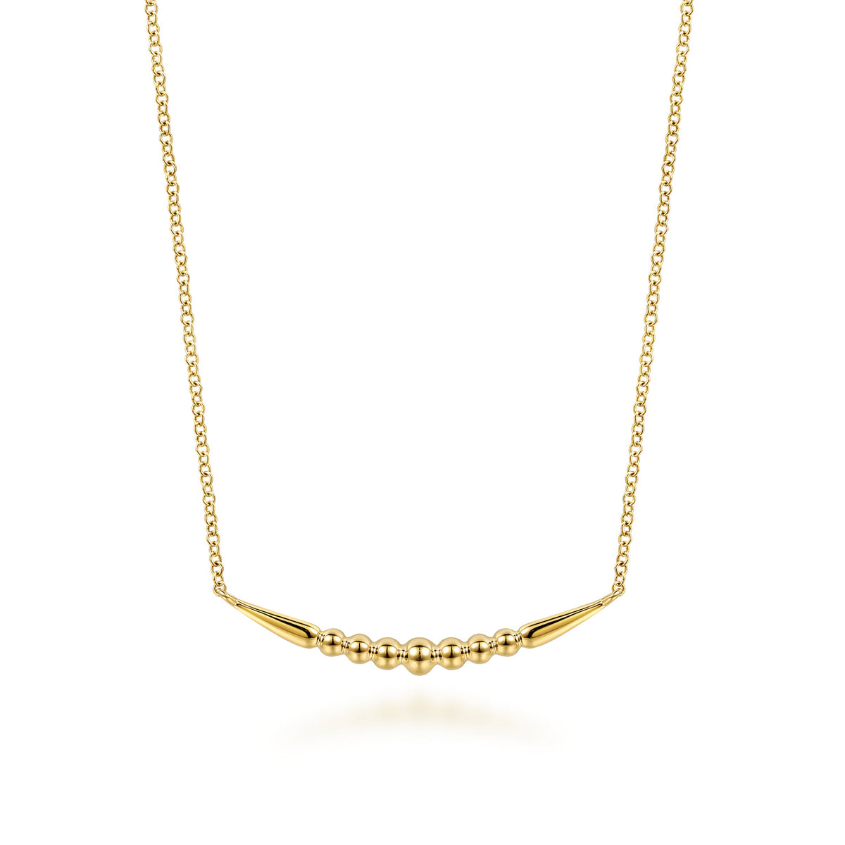 14K Yellow Plain Gold Graduating Bujukan and Spike Bar Necklace — Gabriel & Co. NK8283Y4JJJ