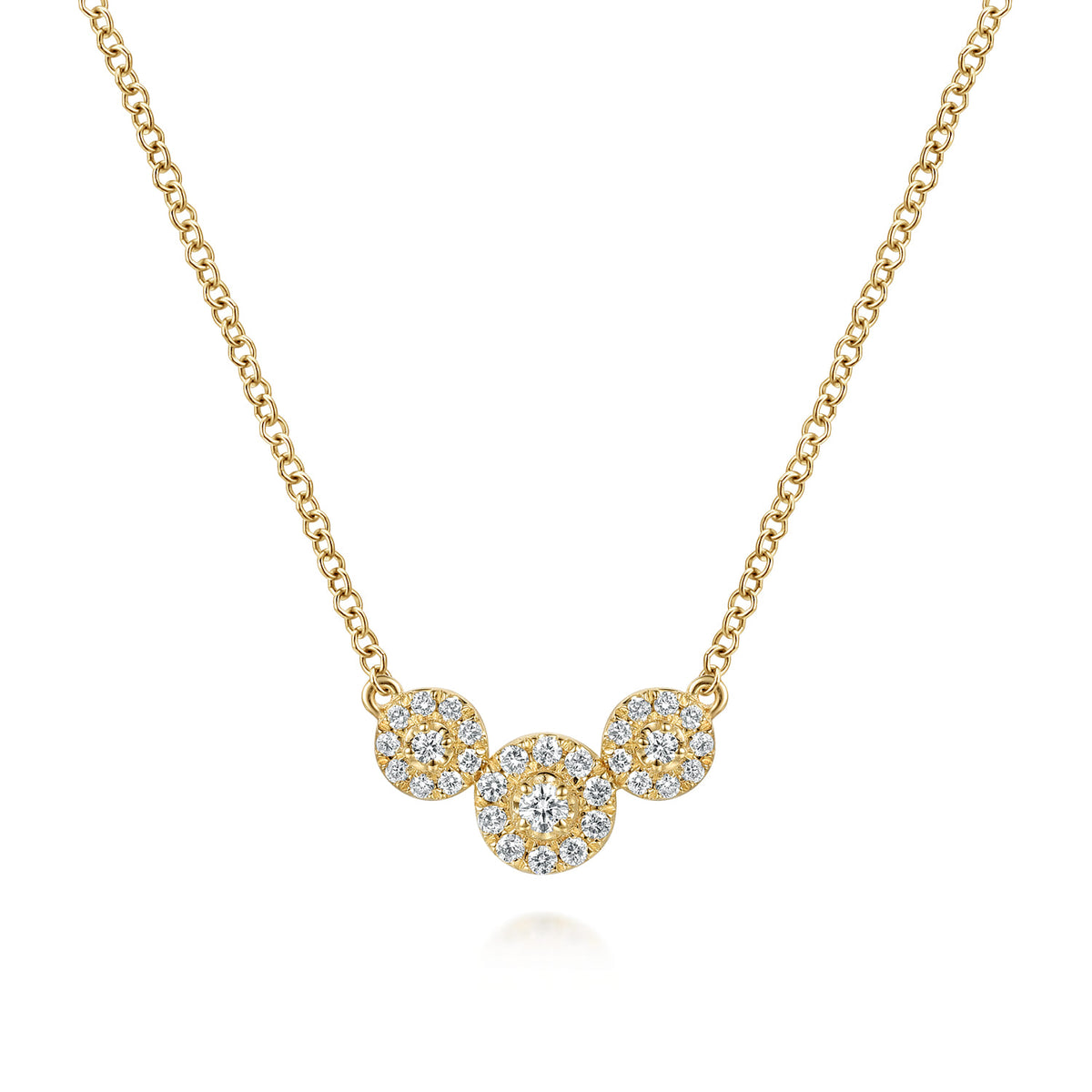 14K Yellow Gold Diamond Cluster Bar Necklace — Gabriel & Co. NK8291Y45JJ