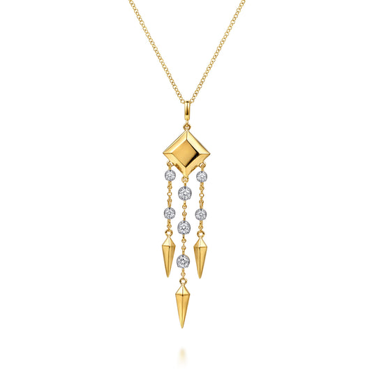 14K Yellow Gold Diamond Drop Chandelier Necklace — Gabriel & Co. NK8303Y45JJ