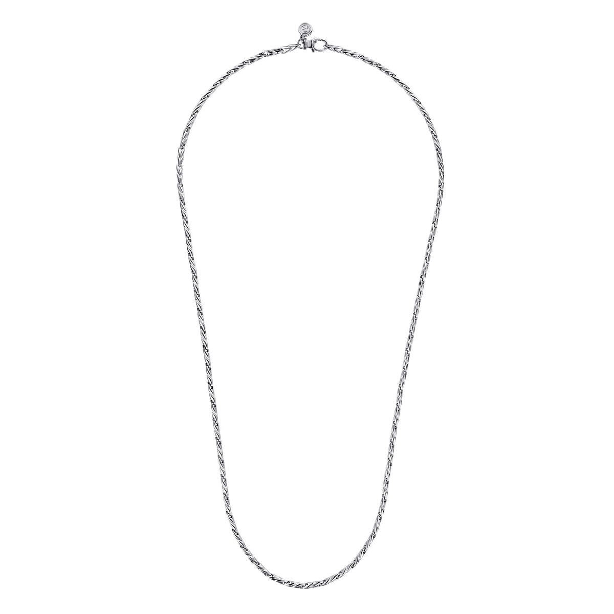 24 Inch 3.2mm 14K White Gold Mens Hollow Link Chain Necklace — Gabriel & Co. NKM6767-24W4JJJ
