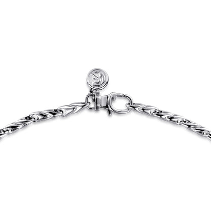 24 Inch 3.2mm 14K White Gold Mens Hollow Link Chain Necklace — Gabriel & Co. NKM6767-24W4JJJ