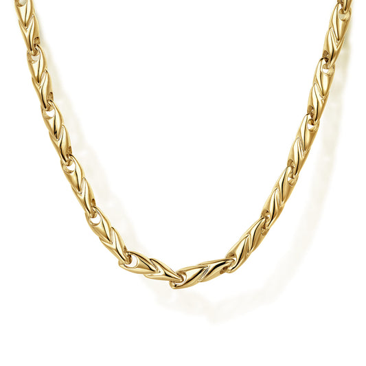 24 Inch 3.2mm 14K Yellow Gold Men's Hollow Link Chain Necklace — Gabriel & Co. NKM6767-24Y4JJJ