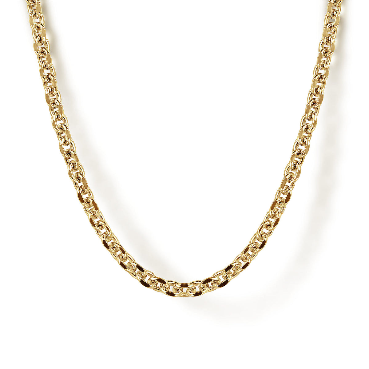 22 Inch 2.85mm 14K Yellow Gold Men's Hollow Link Chain Necklace — Gabriel & Co. NKM7009-22Y4JJJ