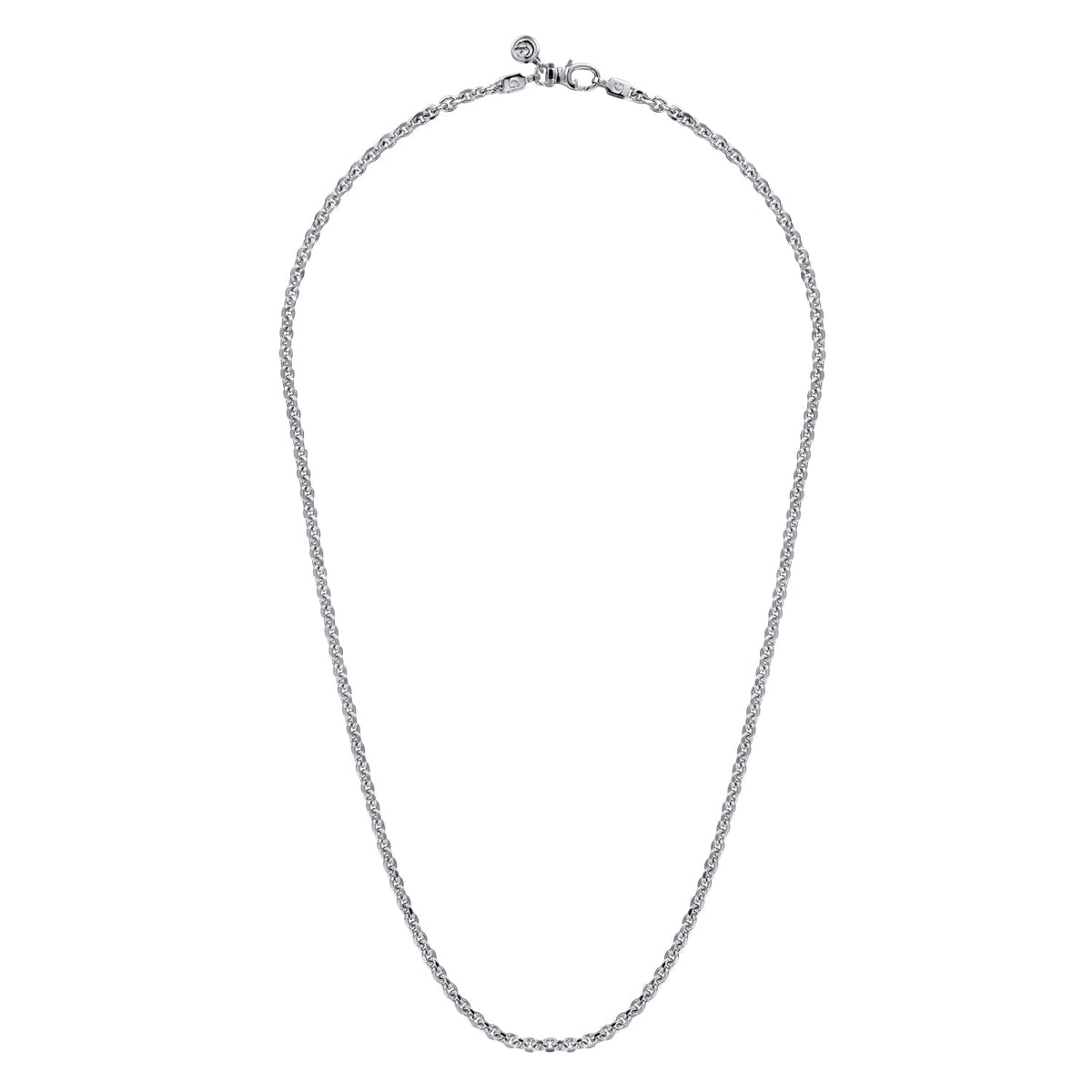 22 Inch 3.6mm 14K White Gold Mens Hollow Link Chain Necklace — Gabriel & Co. NKM7010-22W4JJJ