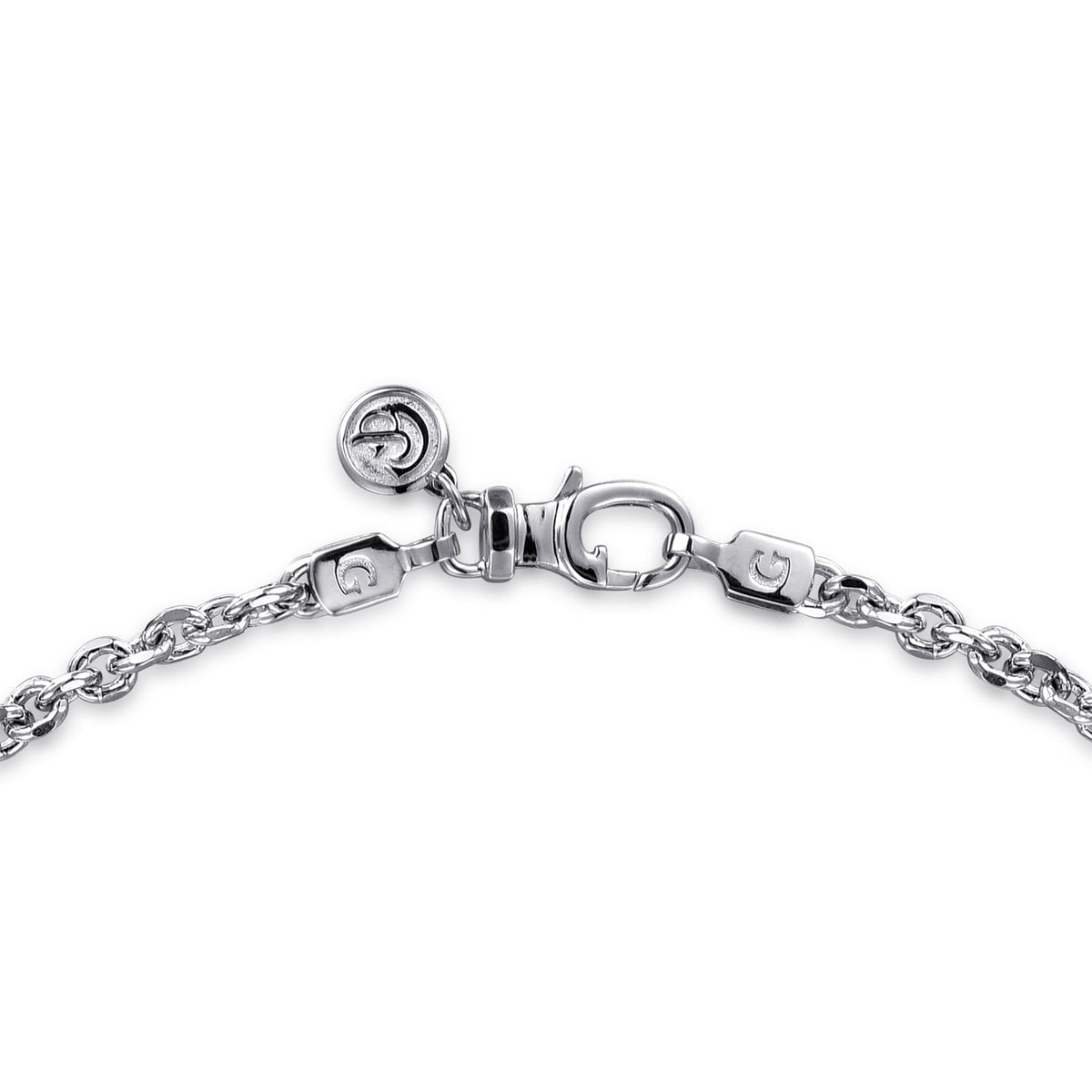 22 Inch 3.6mm 14K White Gold Mens Hollow Link Chain Necklace — Gabriel & Co. NKM7010-22W4JJJ