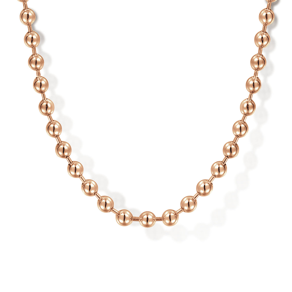 22 Inch 3mm 14K Rose Gold Mens Hollow Ball Chain Necklace — Gabriel & Co. NKM7154-22K4JJJ