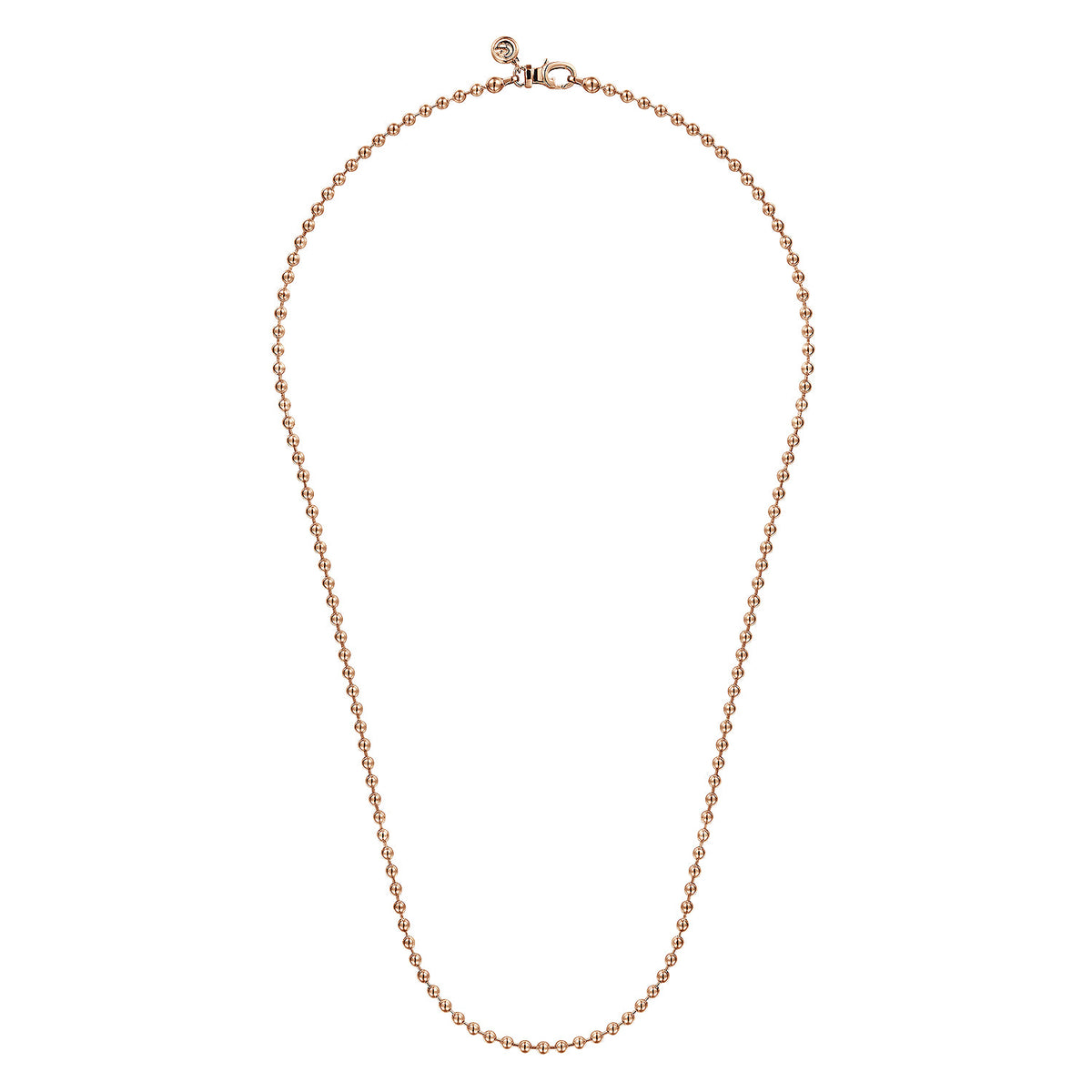22 Inch 3mm 14K Rose Gold Mens Hollow Ball Chain Necklace — Gabriel & Co. NKM7154-22K4JJJ